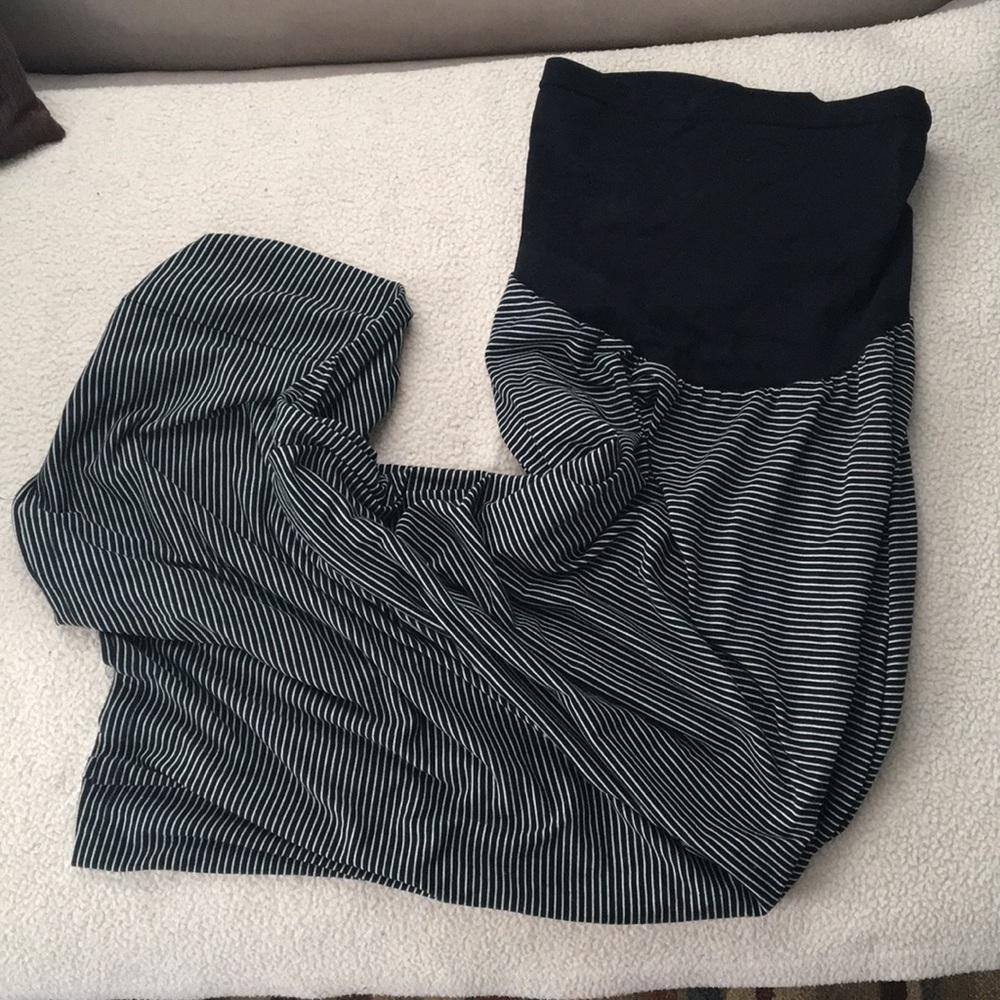 Maternity Striped Maxi Skirt